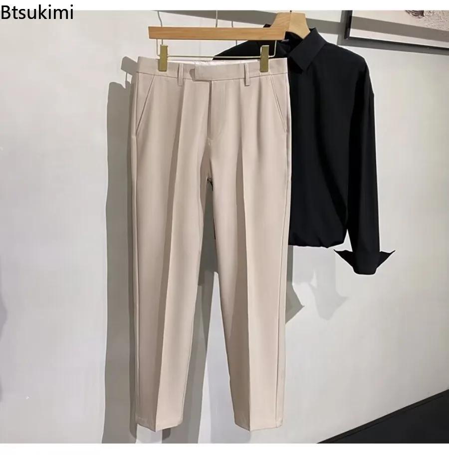 Pantalon de costume plissé décontracté pour homme