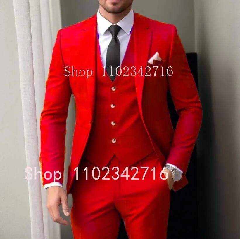 2025 costumes de mariage formels rose poussiéreux pour hommes coupe ajustée simple boutonnage élégant costume masculin de haute qualité 3 pièces veste pantalon gilet