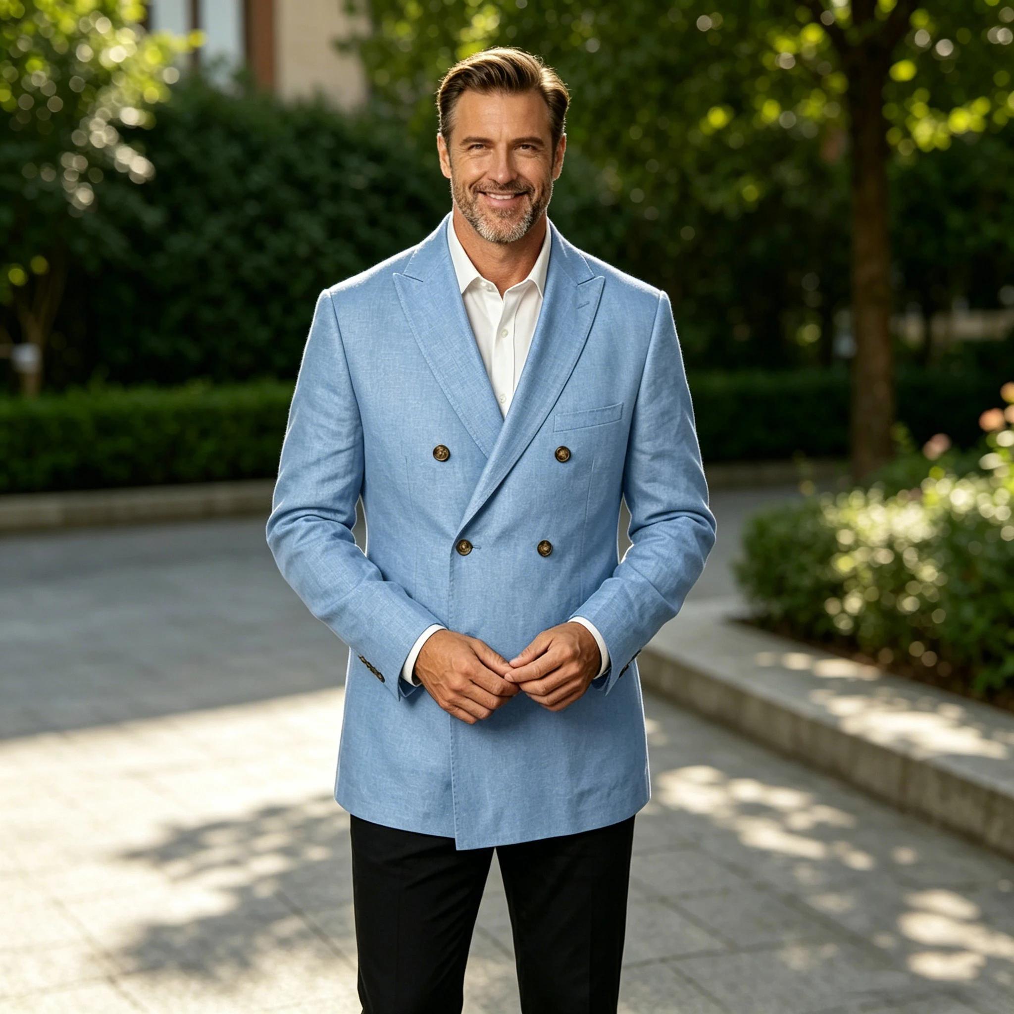 Blazer en lin non doublé pour homme