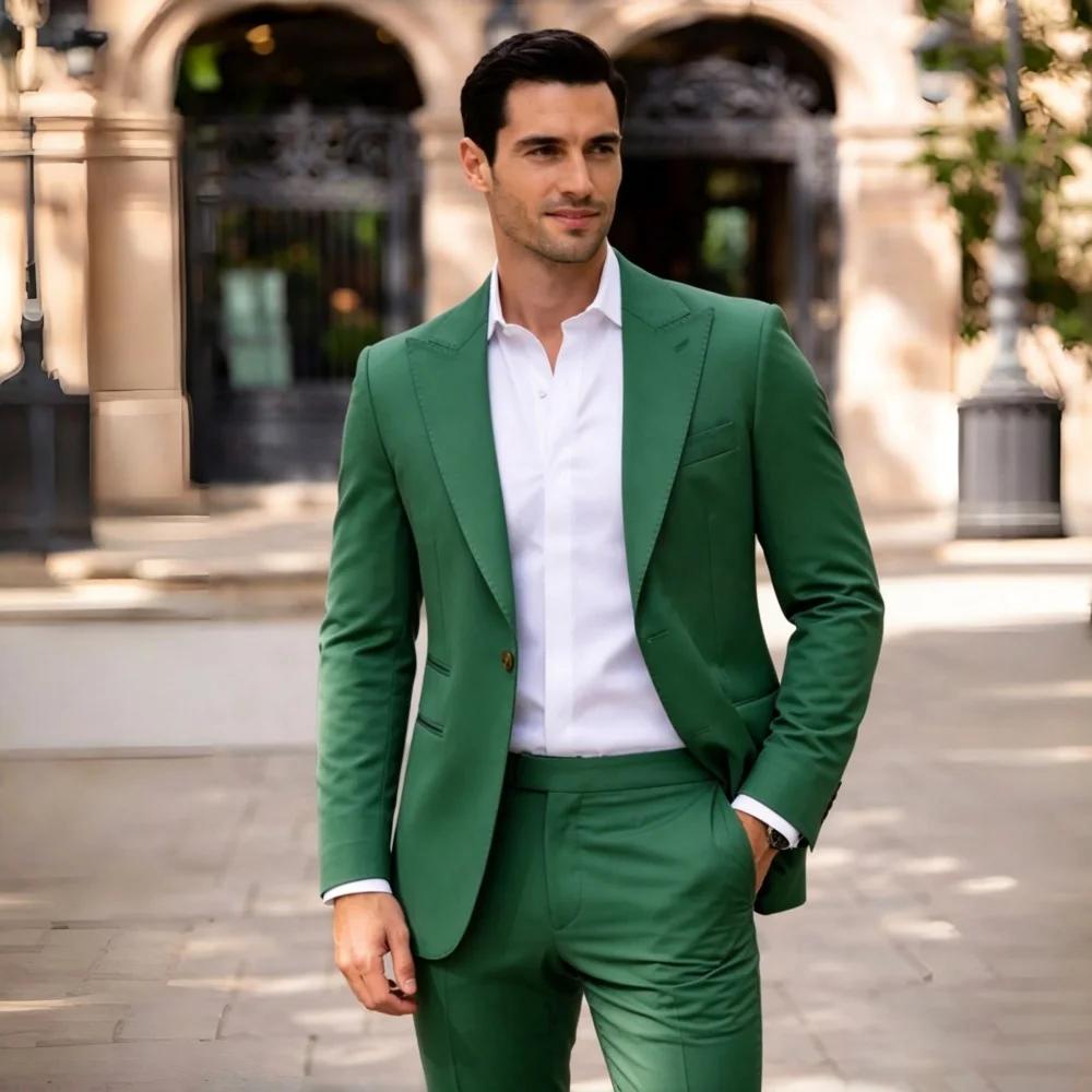 Costume Homme Vert Sauge 2 Pièces pour Bal de Promo