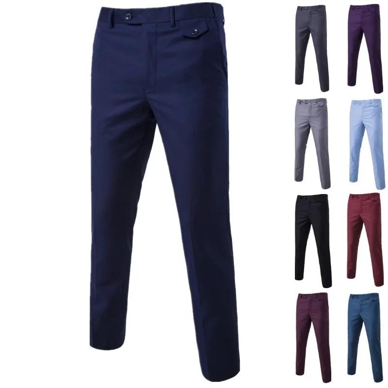 Pantalon de costume ajusté noir pour hommes