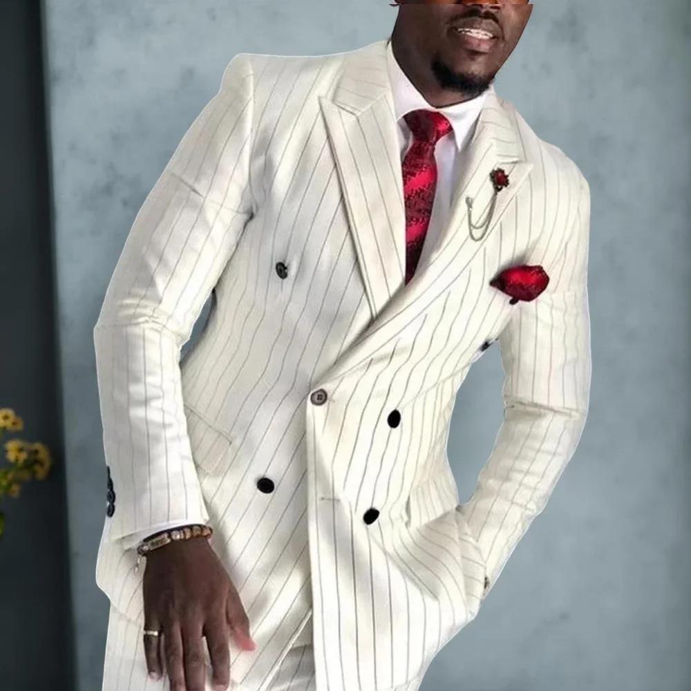Costumes de mariage rayés pour hommes