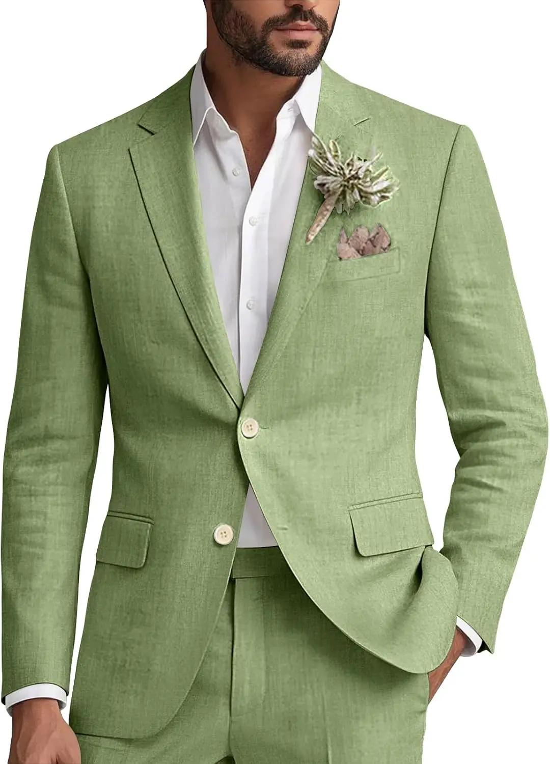 Costume en lin pour homme 2 pièces