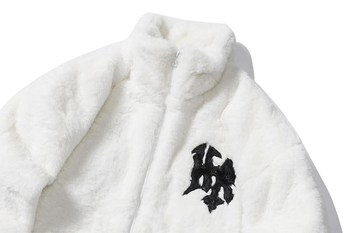 Manteau chaud brodé lettre Smile pour homme