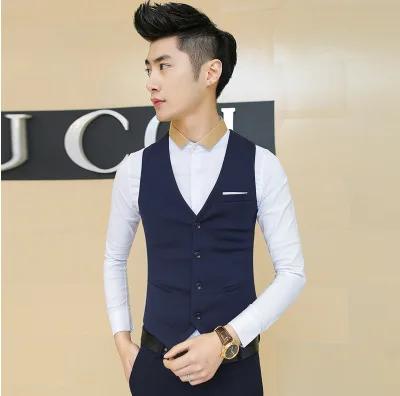 Gilet de costume noir décontracté pour hommes