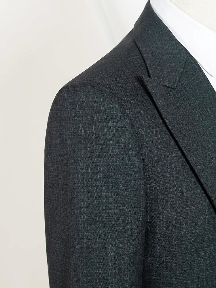 Nouveau costume homme vert foncé slim fit à un bouton