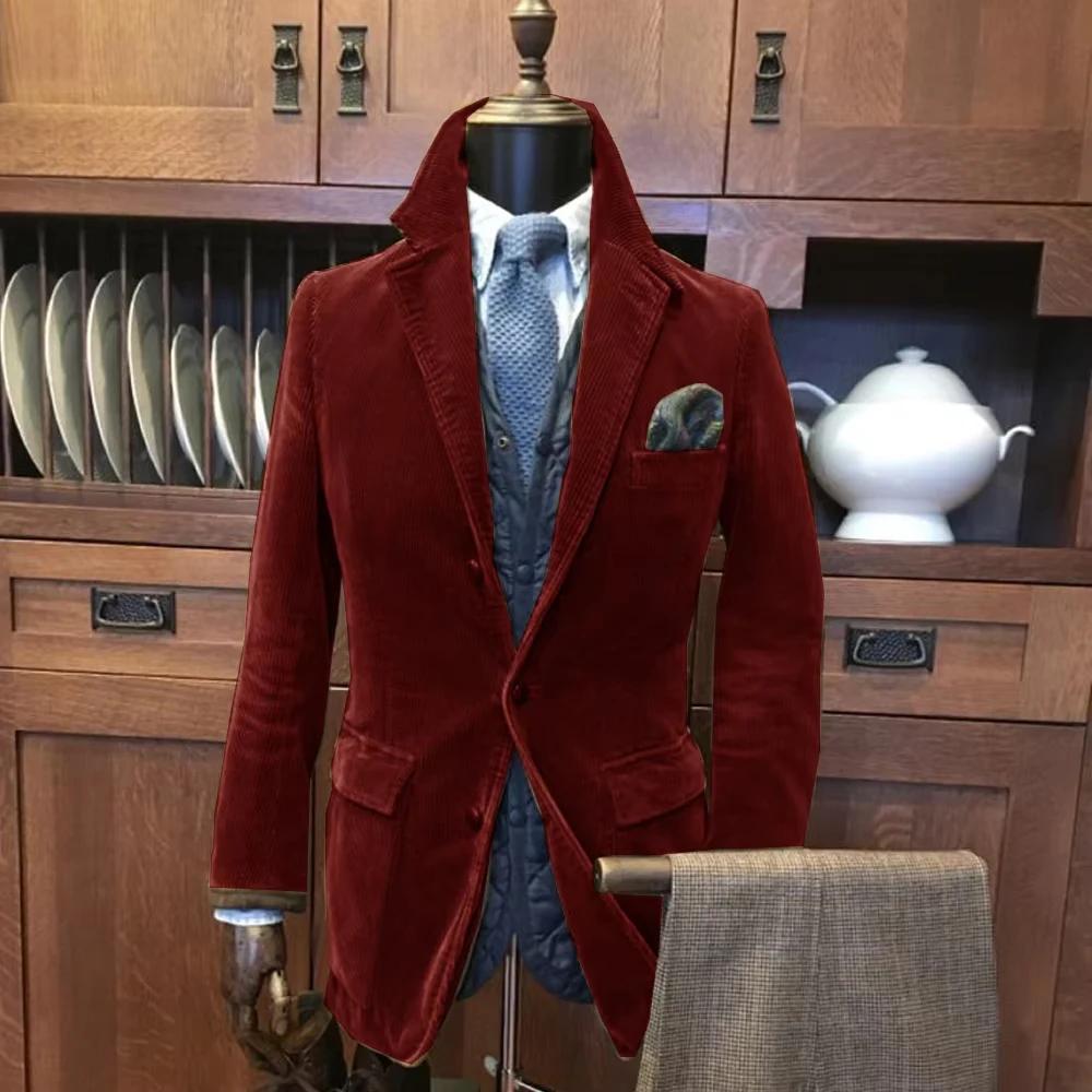 Veste d'automne en velours côtelé pour hommes