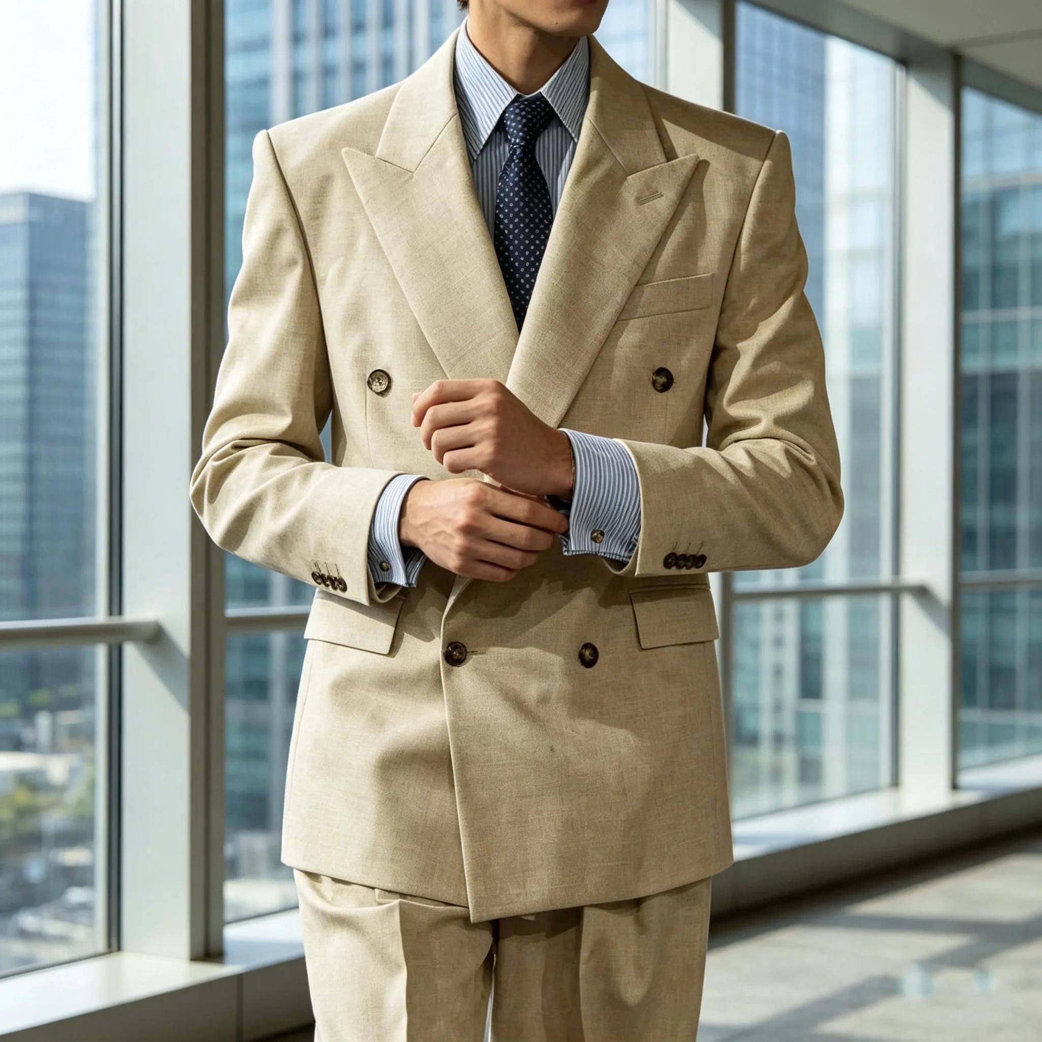 Ensemble de costume en lin pour homme