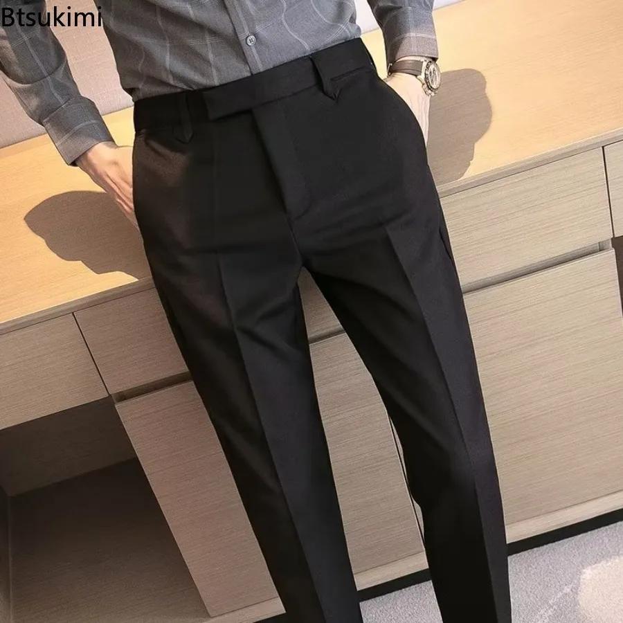Pantalon de costume plissé décontracté pour homme