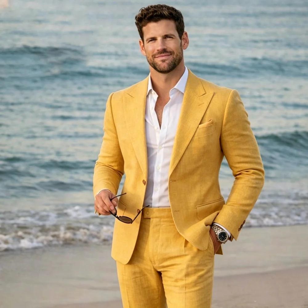 Costume d'été en lin pour homme