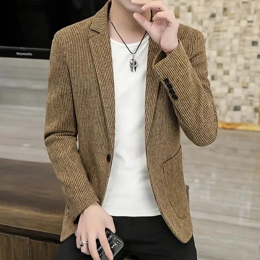 Blazer Homme Style Coréen 2026 de Haute Qualité – Nouvelle Collection Tendance