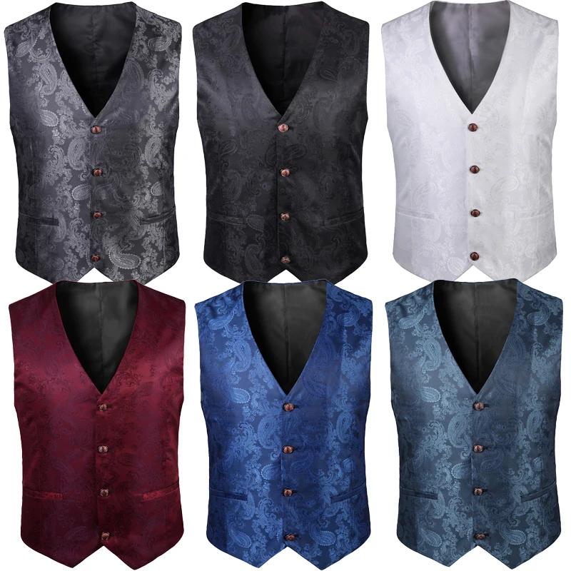 Gilet noir Jacquard à col en v pour hommes