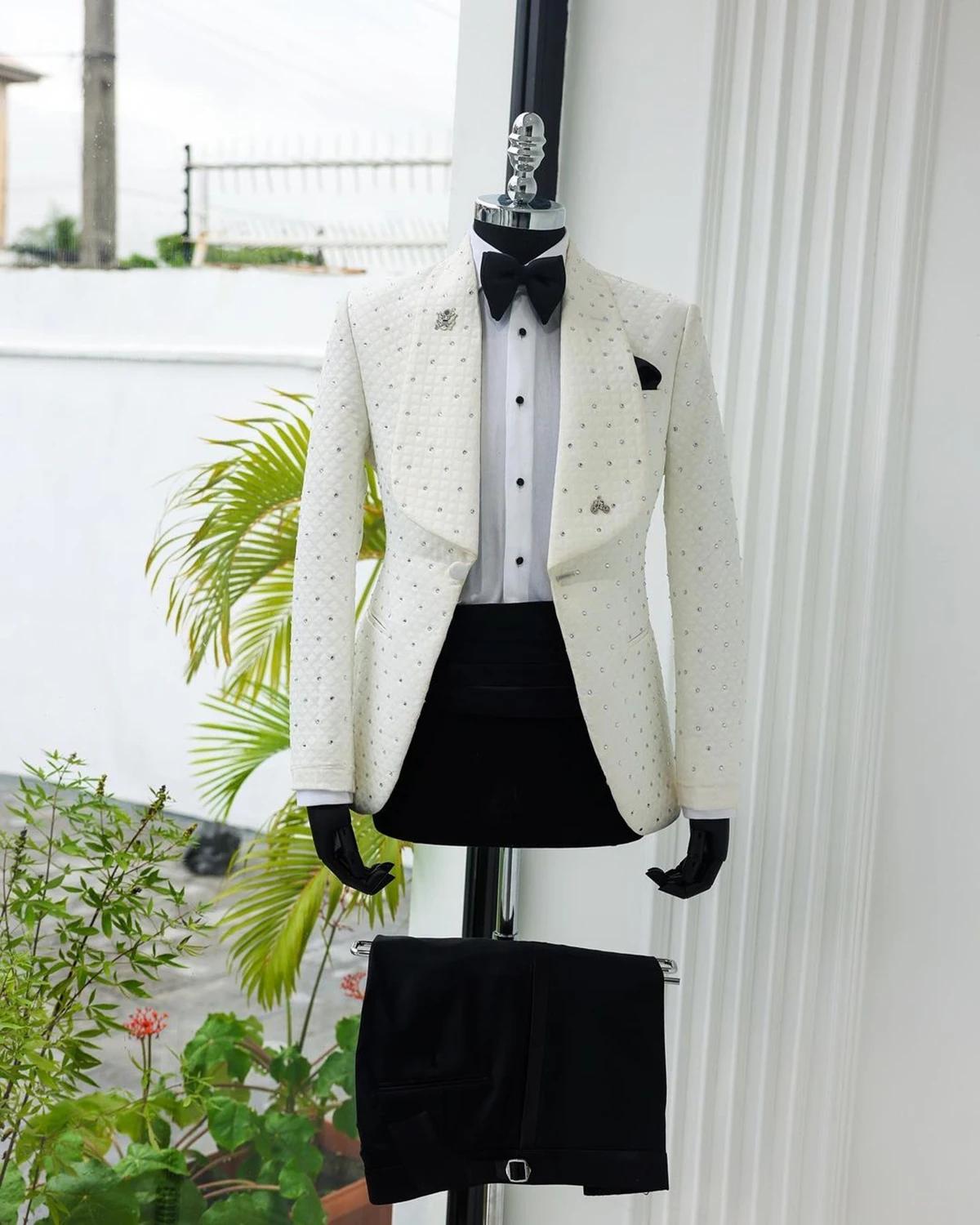 Blazer blanc imbibé pour homme