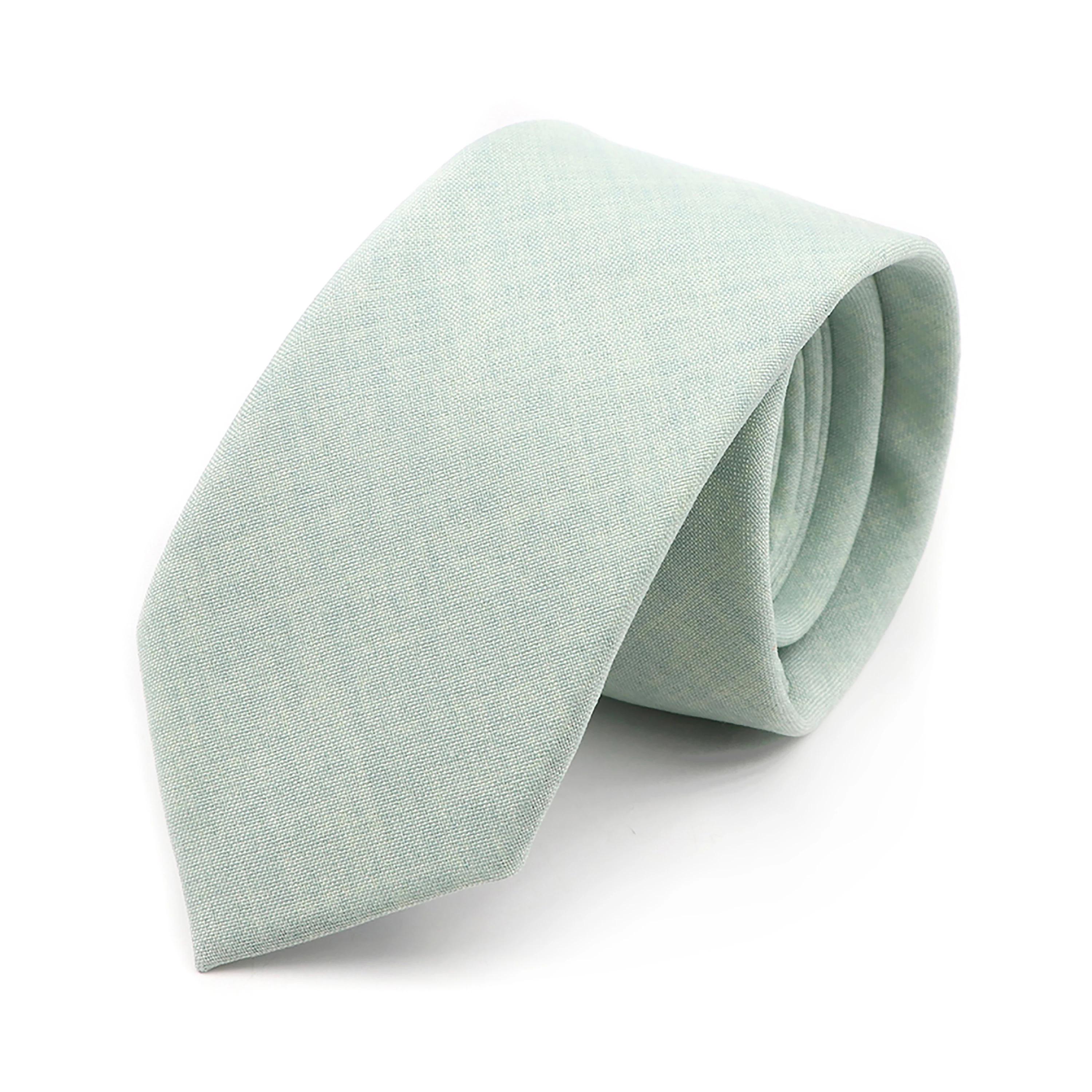 Coton doux couleur unie à la main hommes cravates sauge vert rose Orange maigre cravate pour fête de mariage chemise