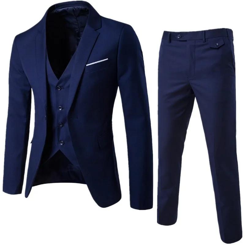 Pantalon de costume ajusté noir pour hommes