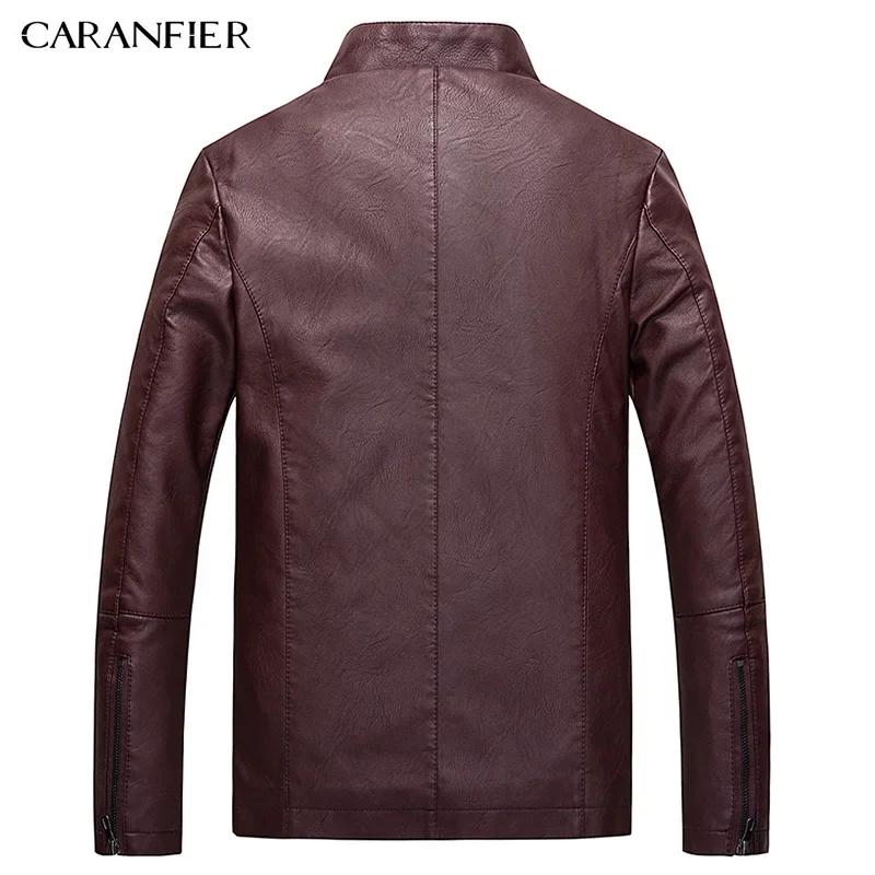 CARANFIER hommes vestes en cuir manteaux d'hiver