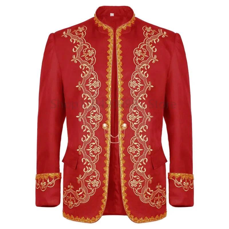 Veste de robe de cour incrustée d'or pour hommes