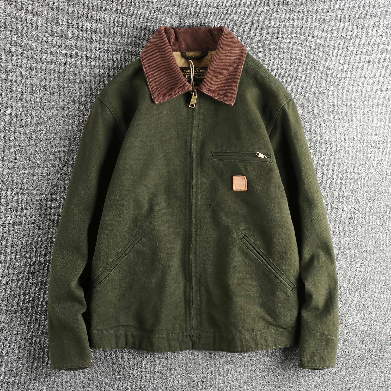 Veste Vintage Tendance en Toile Délavée pour Homme