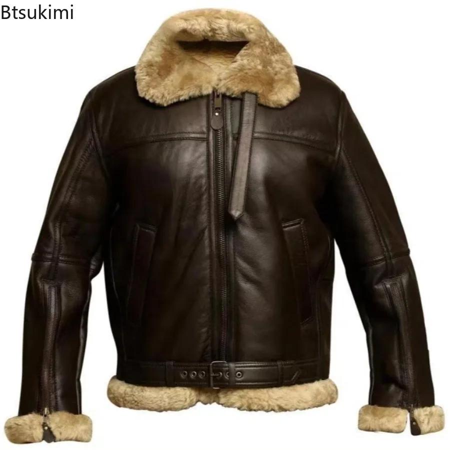 Vestes d'hiver en cuir pour hommes