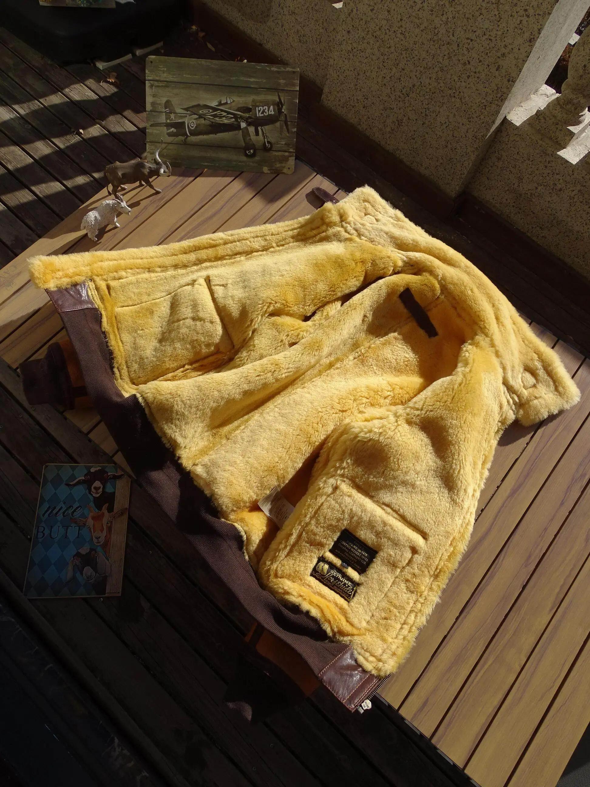 Veste en peau de mouton véritable pour homme