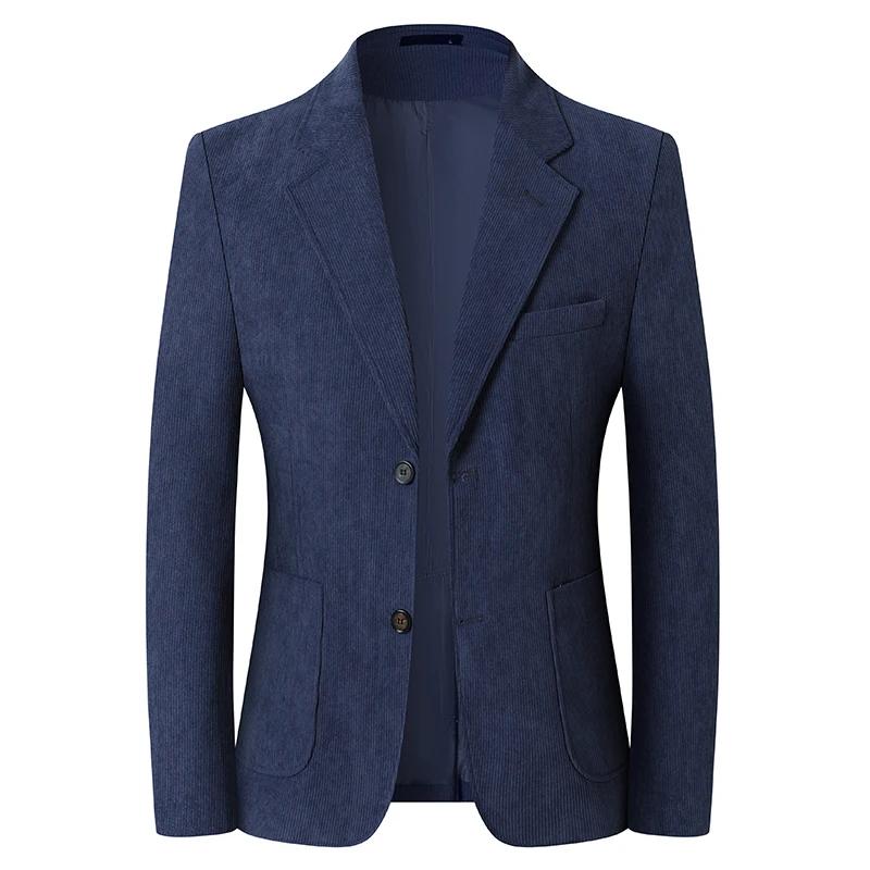 2025 nouveaux blazers en velours côtelé kaki/gris pour hommes