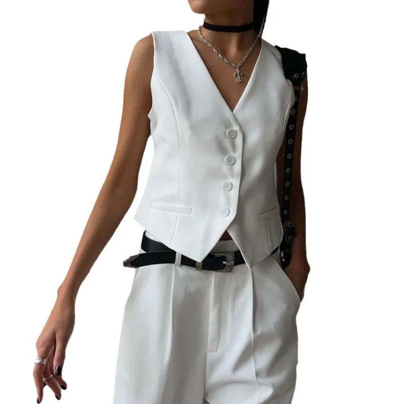 Gilet gilet costume 2026 printemps et été col en v simple boutonnage gilet droit costume short