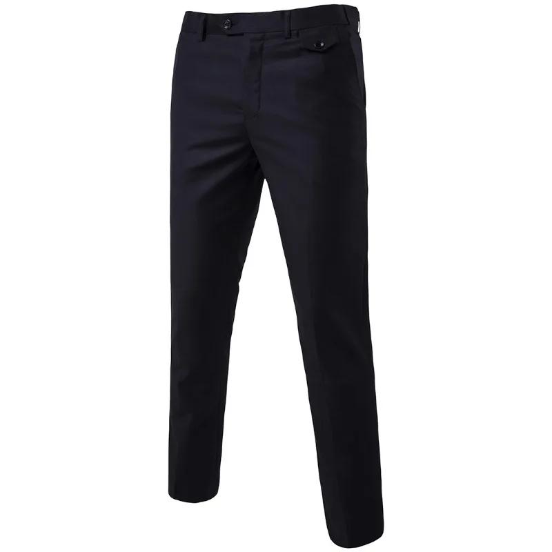 Pantalon de costume ajusté noir pour hommes