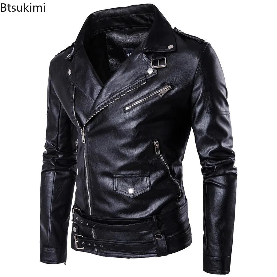 Beaux vestes de moto en cuir pour hommes Style britannique mode Faux