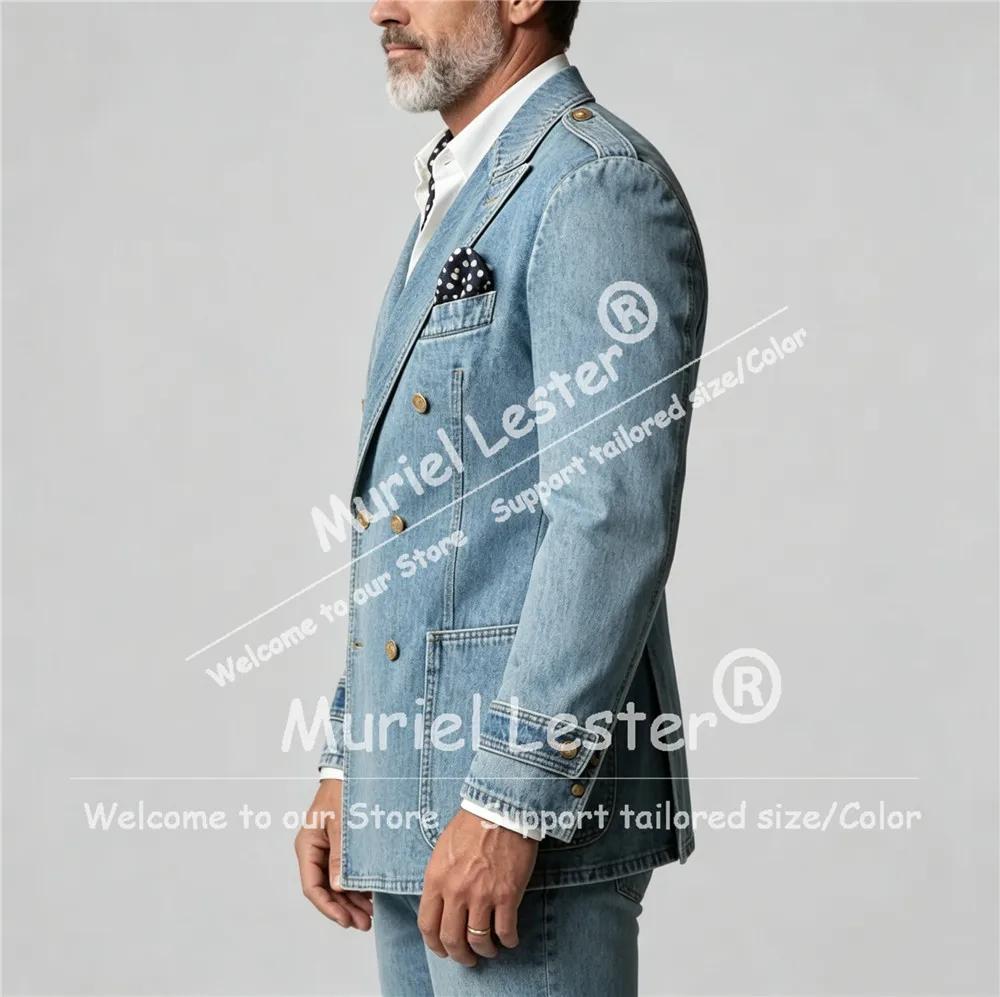 Costume en jean décontracté chic pour homme