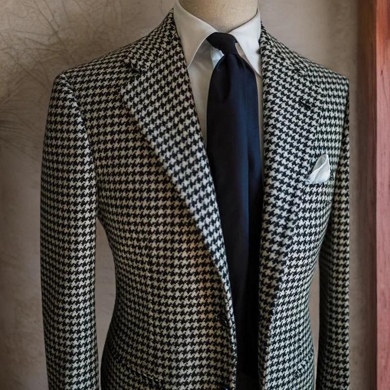 Blazer d'affaires pied-de-poule pour hommes