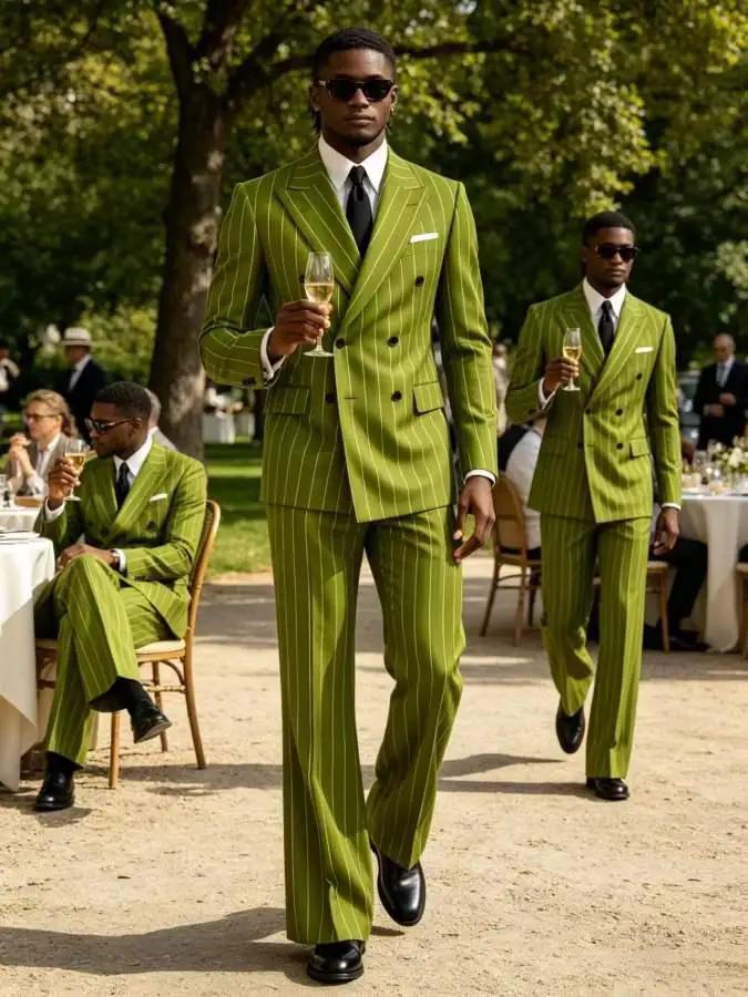 Costume 2 pièces rayé pour homme