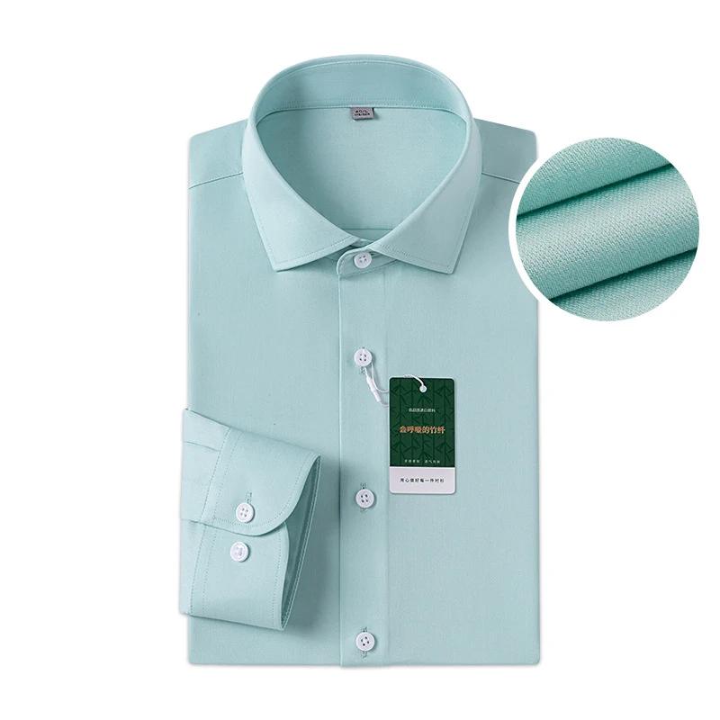 Windsor col manchette régulière robe chemise mode hommes à manches longues de luxe affaires chemises formelles solide facile d'entretien décontracté Social