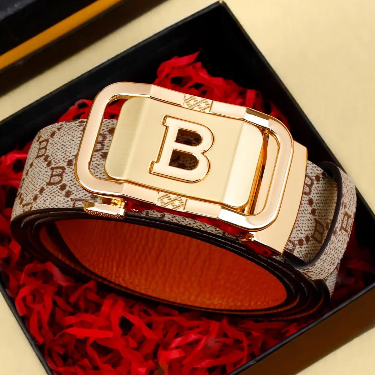Ceinture en cuir pour homme avec boucle automatique