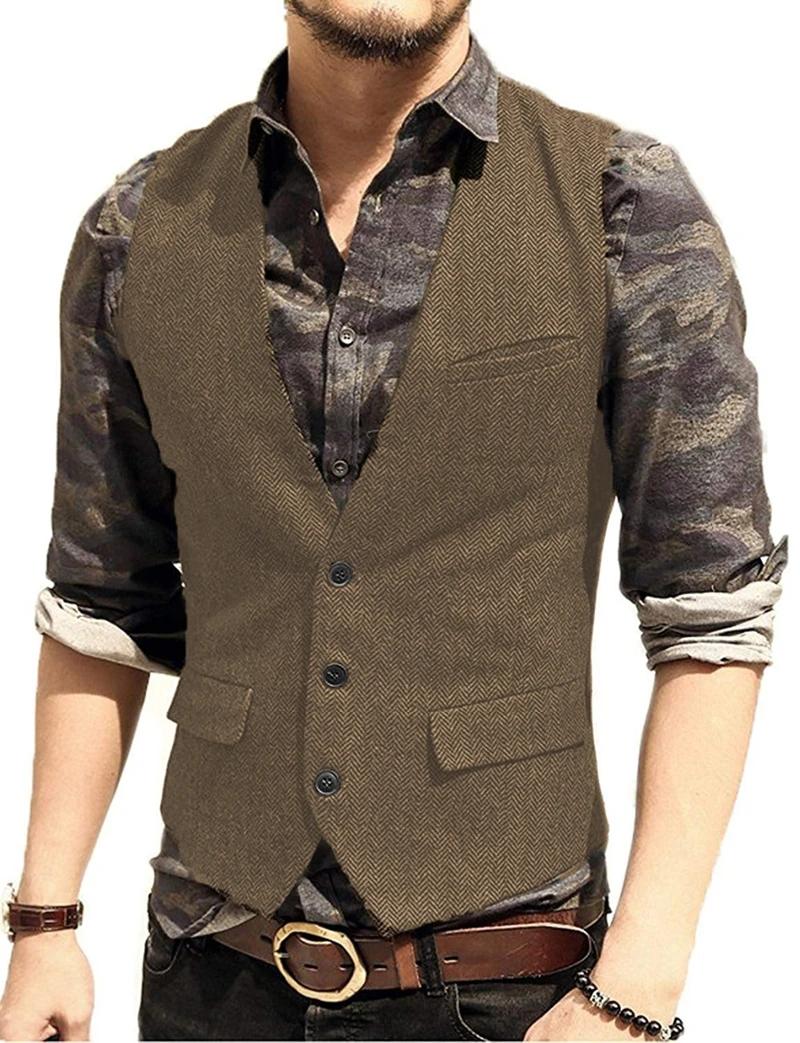 Gilet de costume classique à col en V profond
