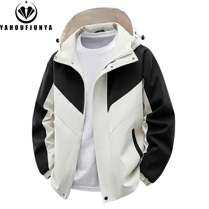Veste fine à capuche cargo pour homme