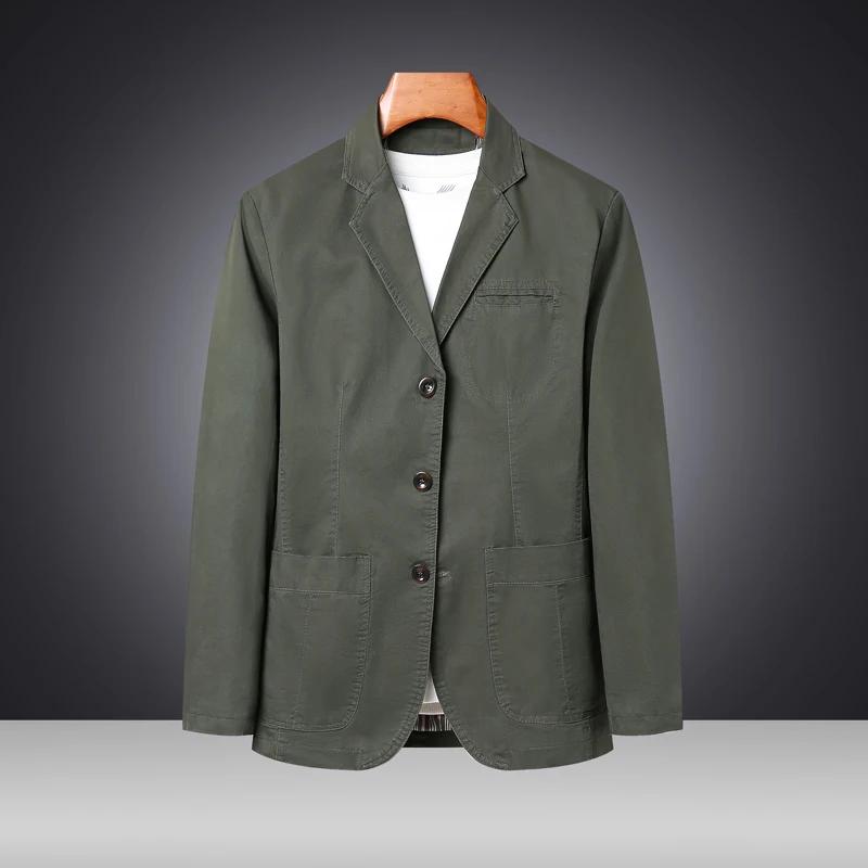 Nouvelle Veste Style 2026 Printemps-Automne – Costume Décontracté pour Homme en Pur Coton Coupe Ample