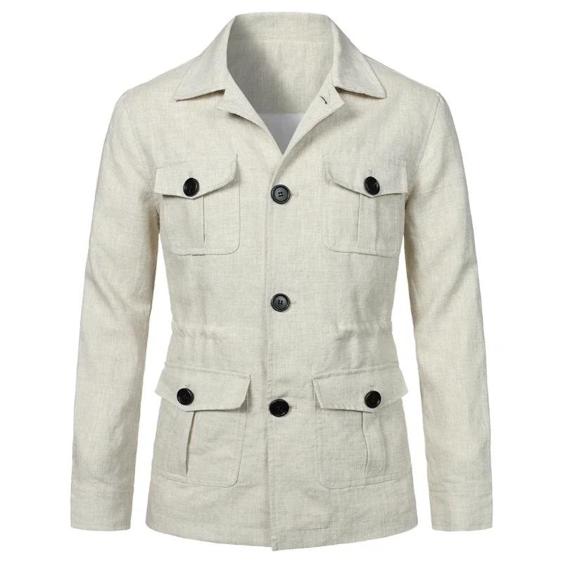 Veste à simple boutonnage pour hommes avec poches