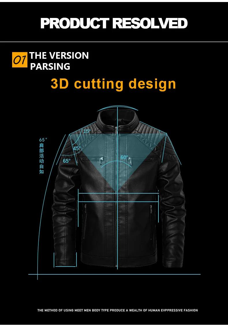 Eur 2025 nouvelle veste en cuir PU pour hommes