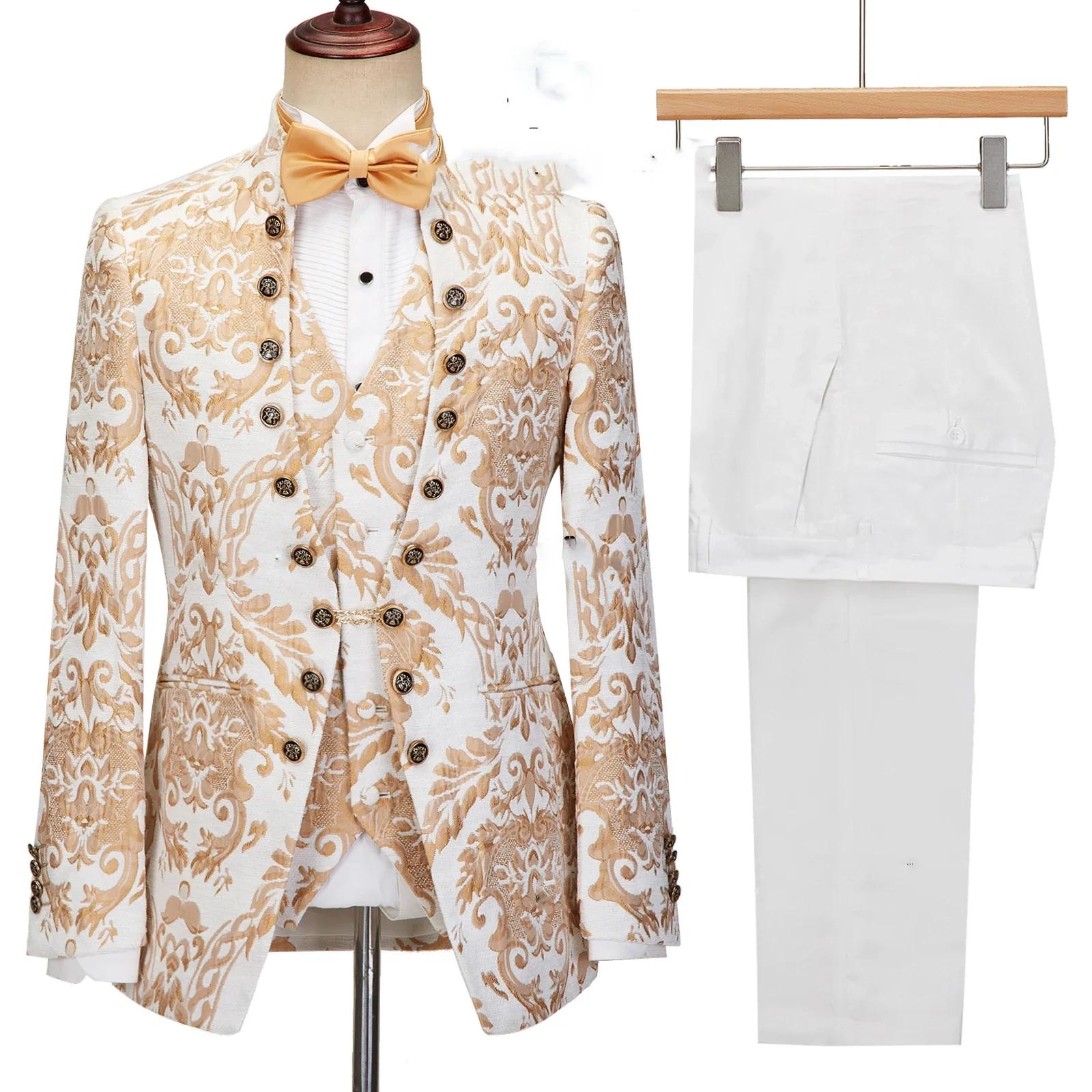 Costumes floraux dorés pour hommes