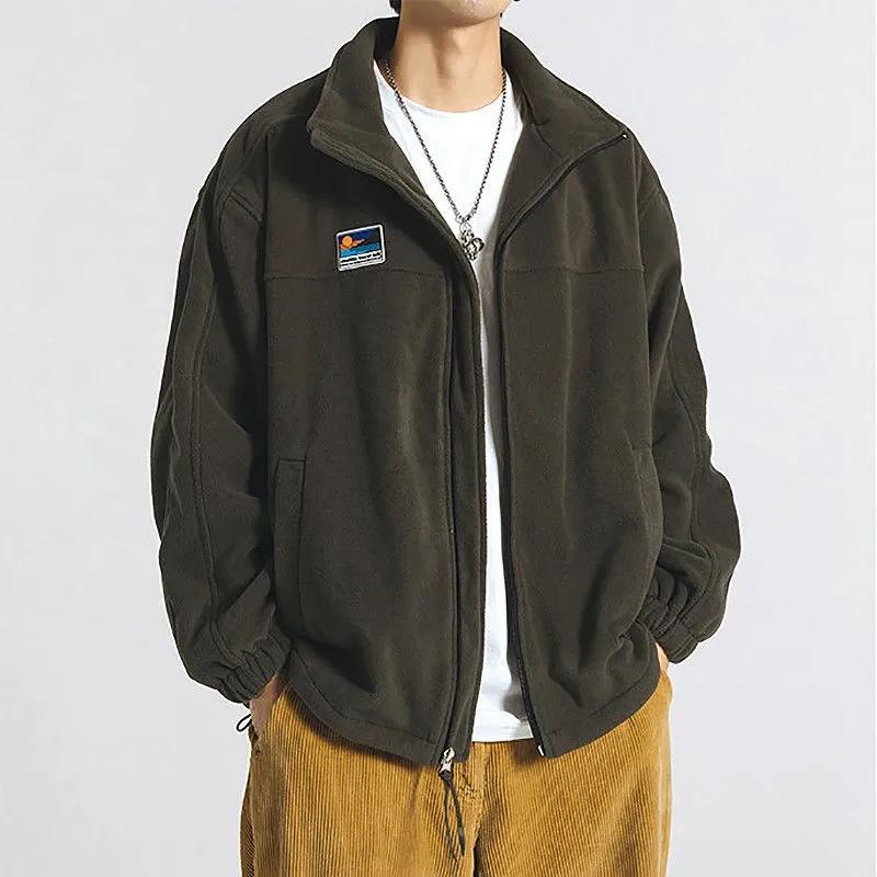 Blouson matelassé en velours polaire pour homme