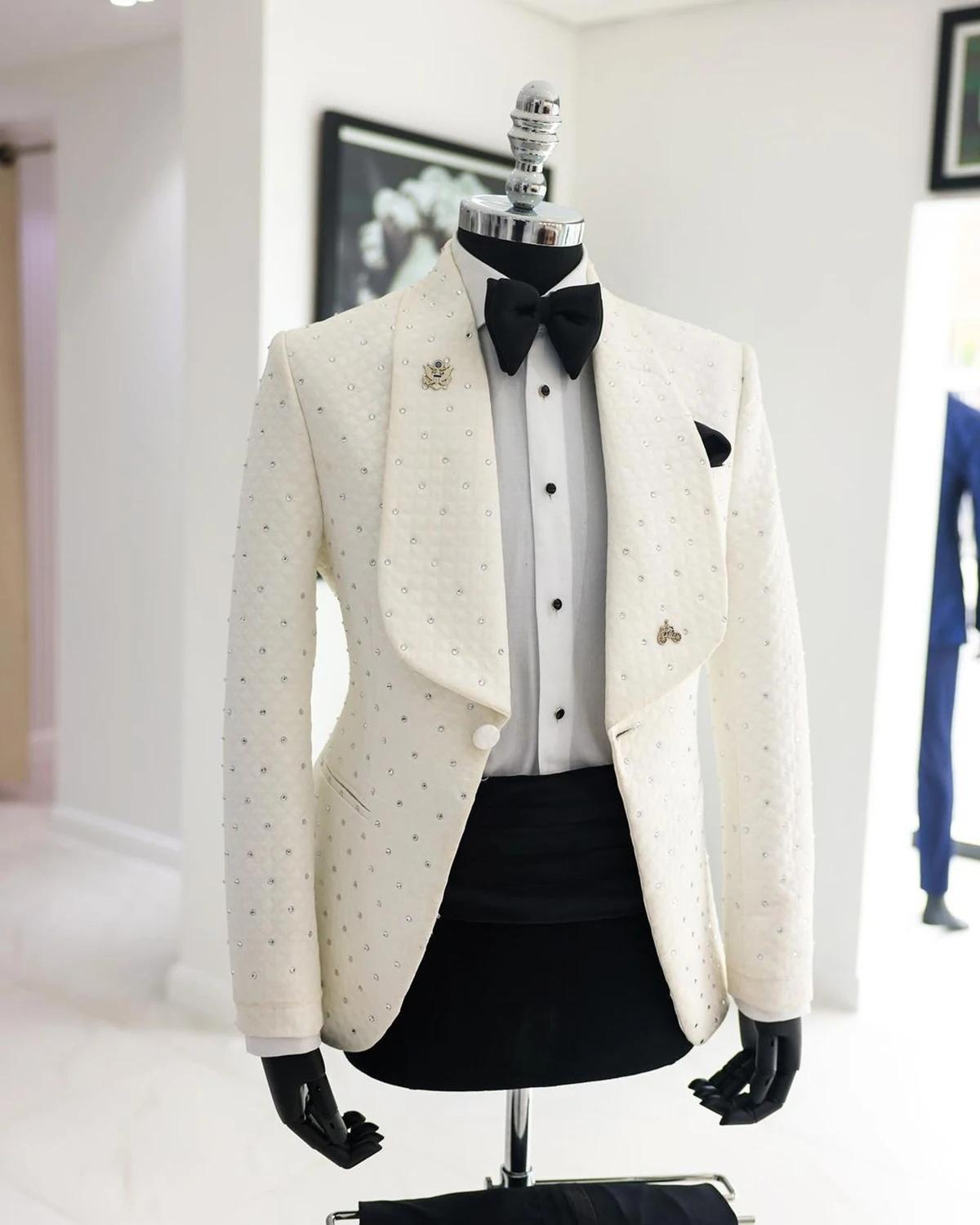 Blazer blanc imbibé pour homme