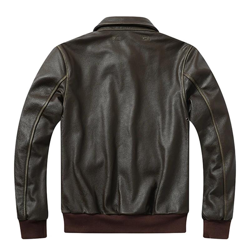 Veste en cuir Olive Vintage pour hommes