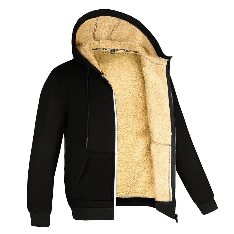 Hommes hiver laine d'agneau fermeture éclair veste en coton