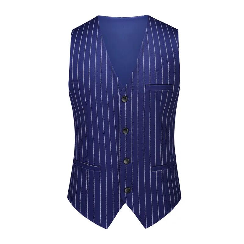 Gilet de costume à rayures rouges pour hommes