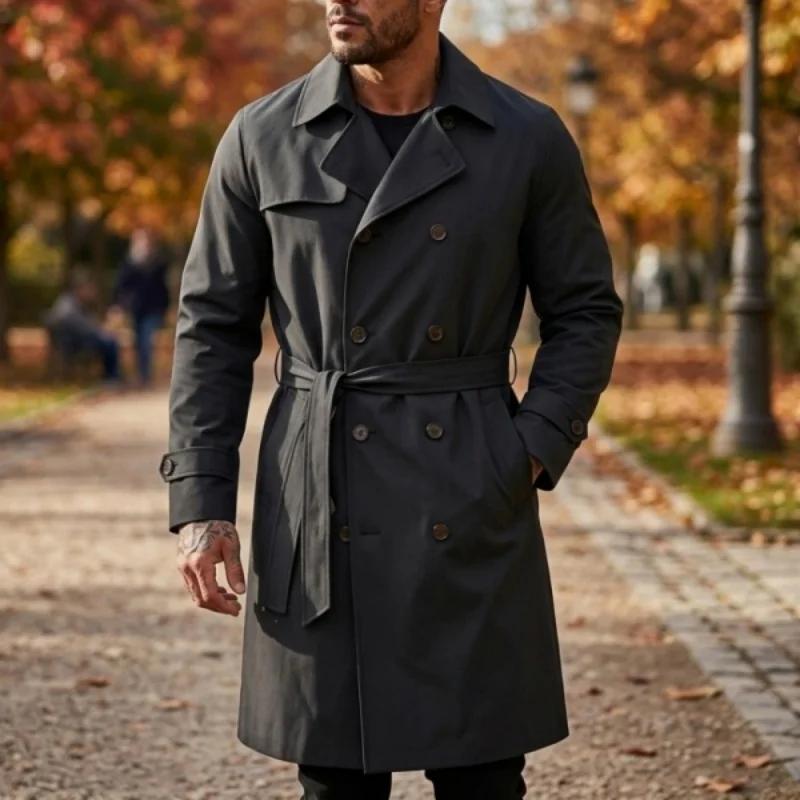 Trench-coat pour homme avec ceinture