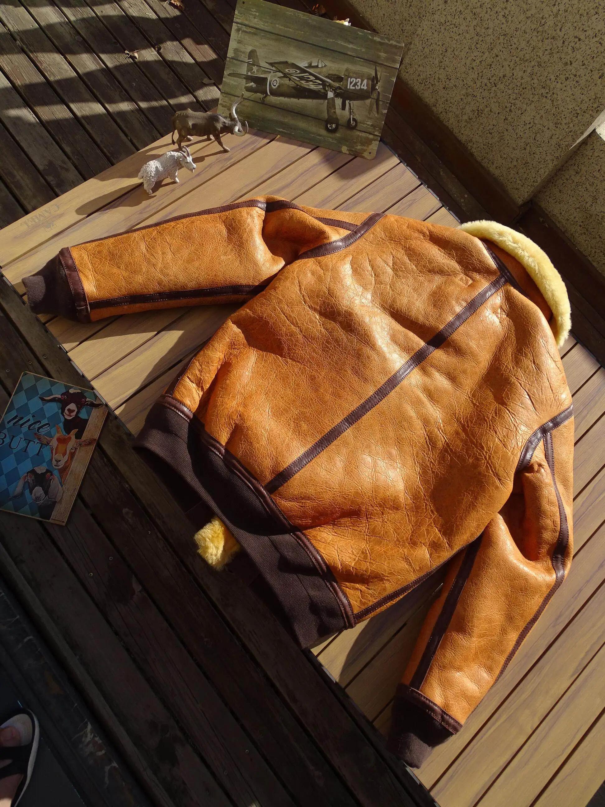 Veste en peau de mouton véritable pour homme