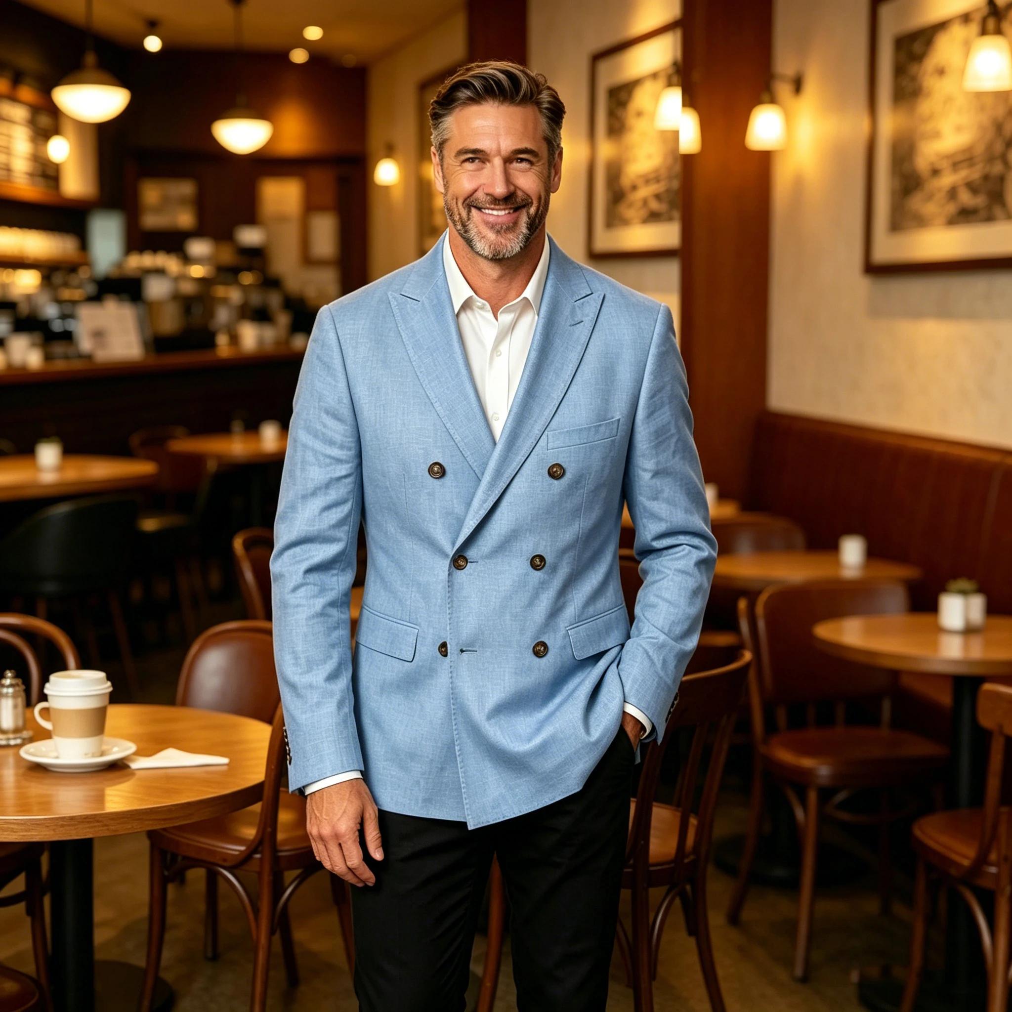 Blazer en lin non doublé pour homme