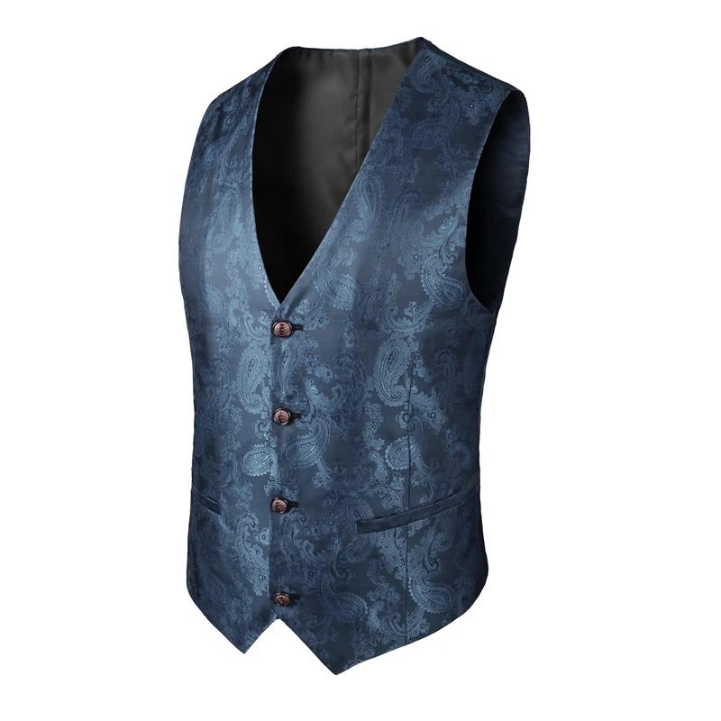 Gilet noir Jacquard à col en v pour hommes