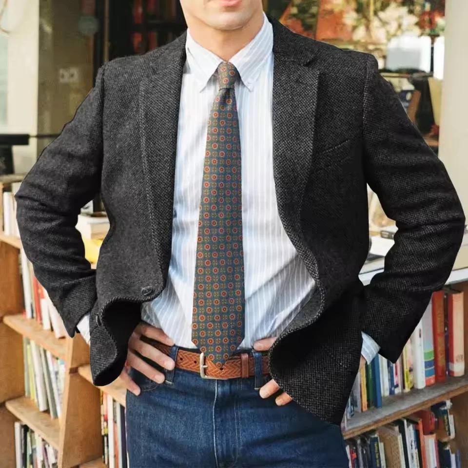 Veste de costume à chevrons pour hommes
