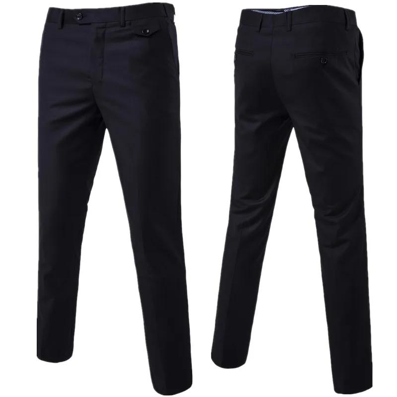 Pantalon de costume ajusté noir pour hommes